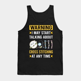 Warning Cross Stitching Tank Top